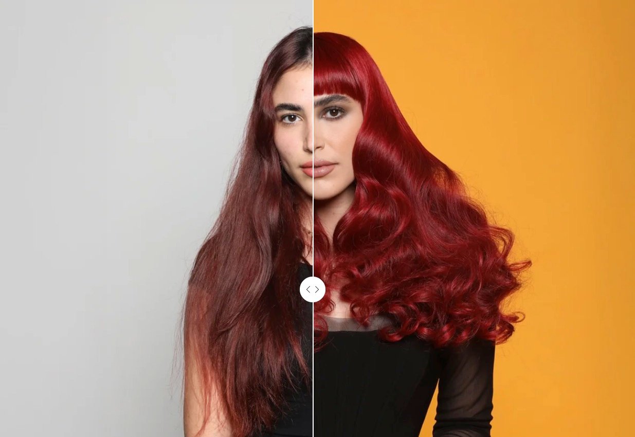 A before-and-after hair transformation showcase