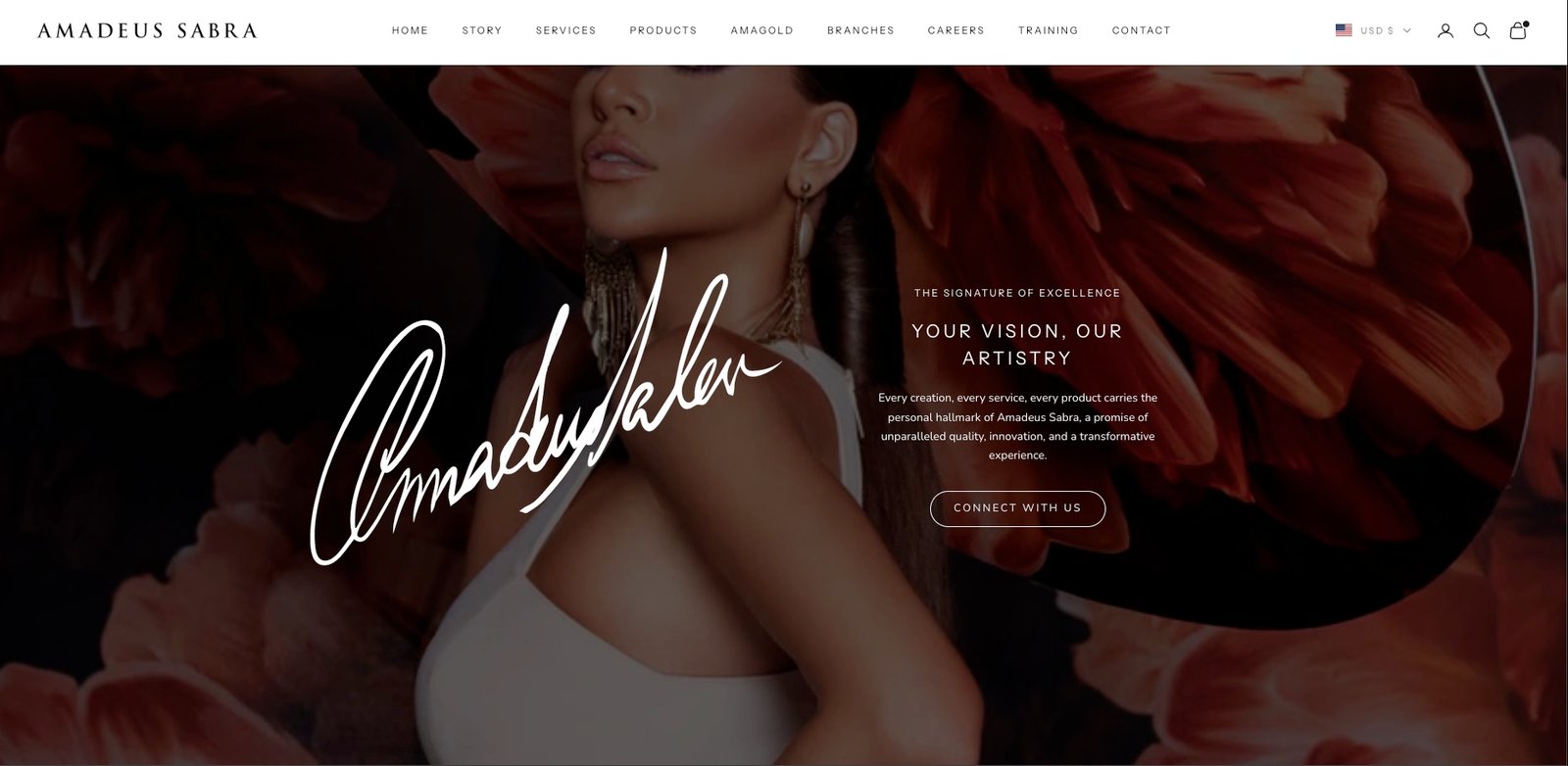 The personal signature section of the website