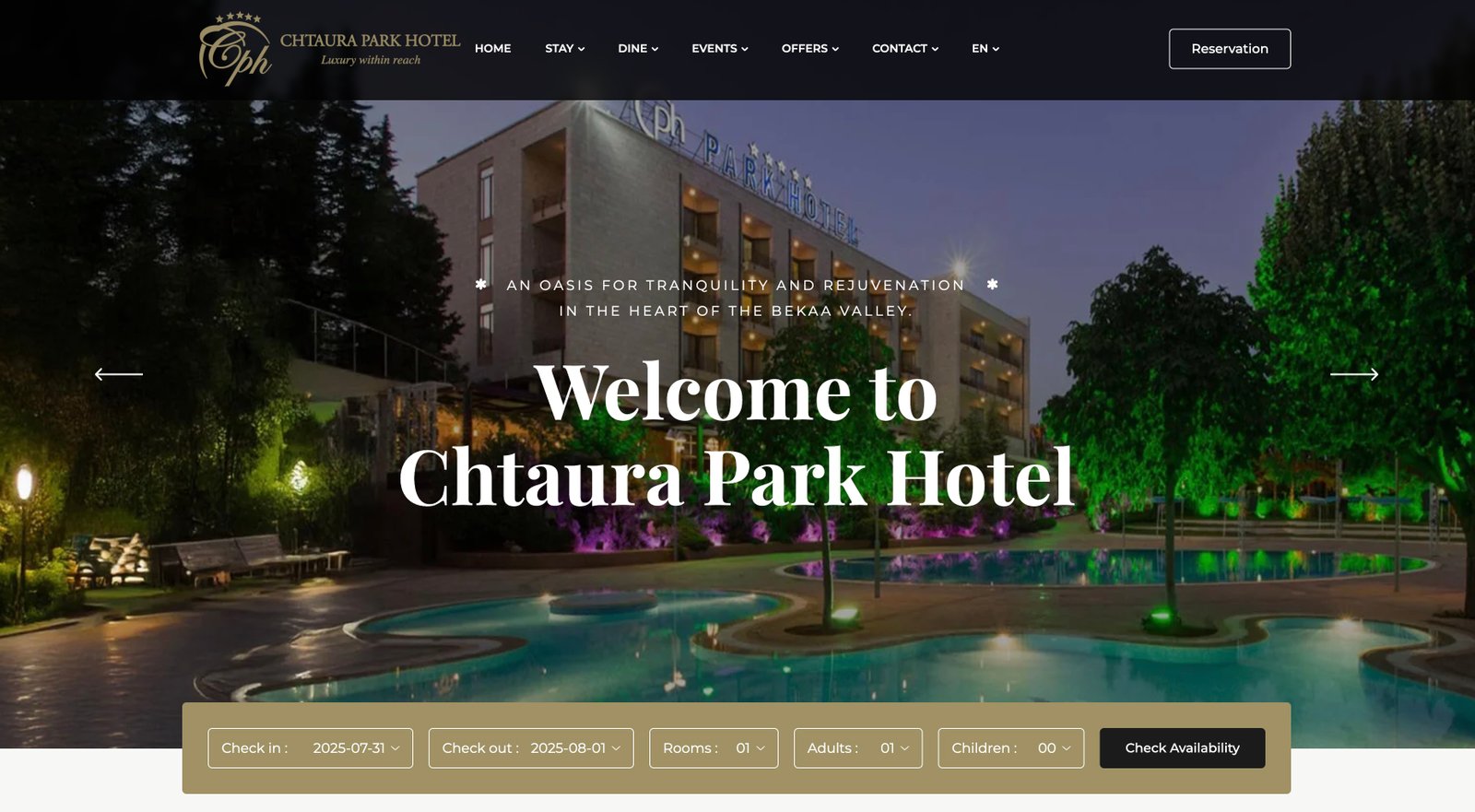 Chtaura Park Hotel homepage