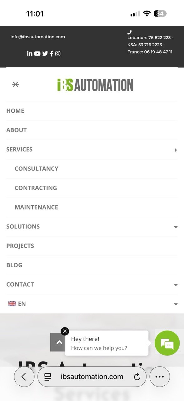 The mobile navigation menu