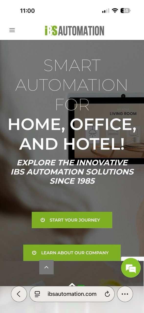 The home page on a mobile device