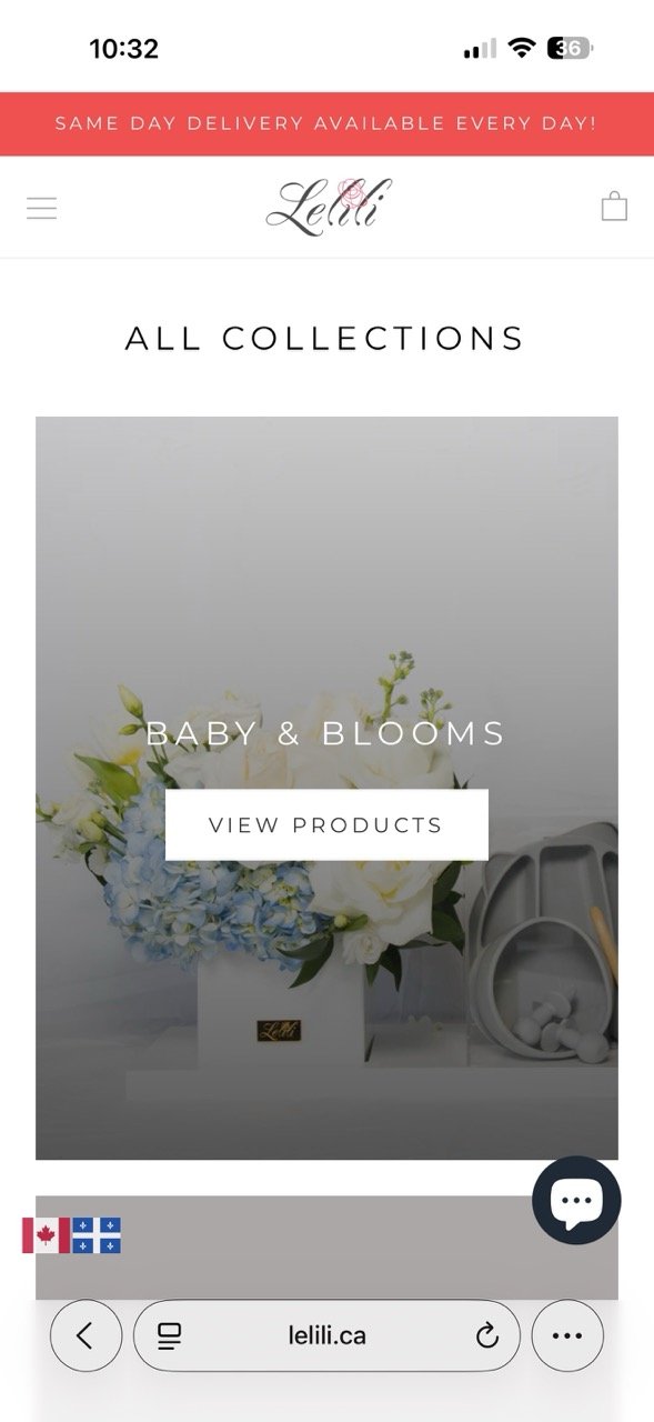 The mobile collections page