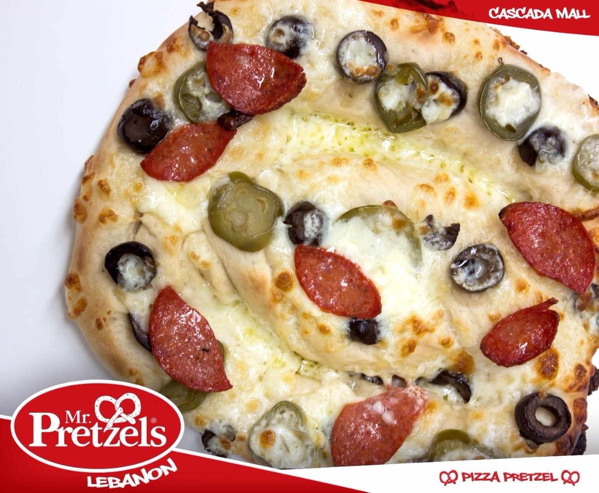 A savory pizza pretzel