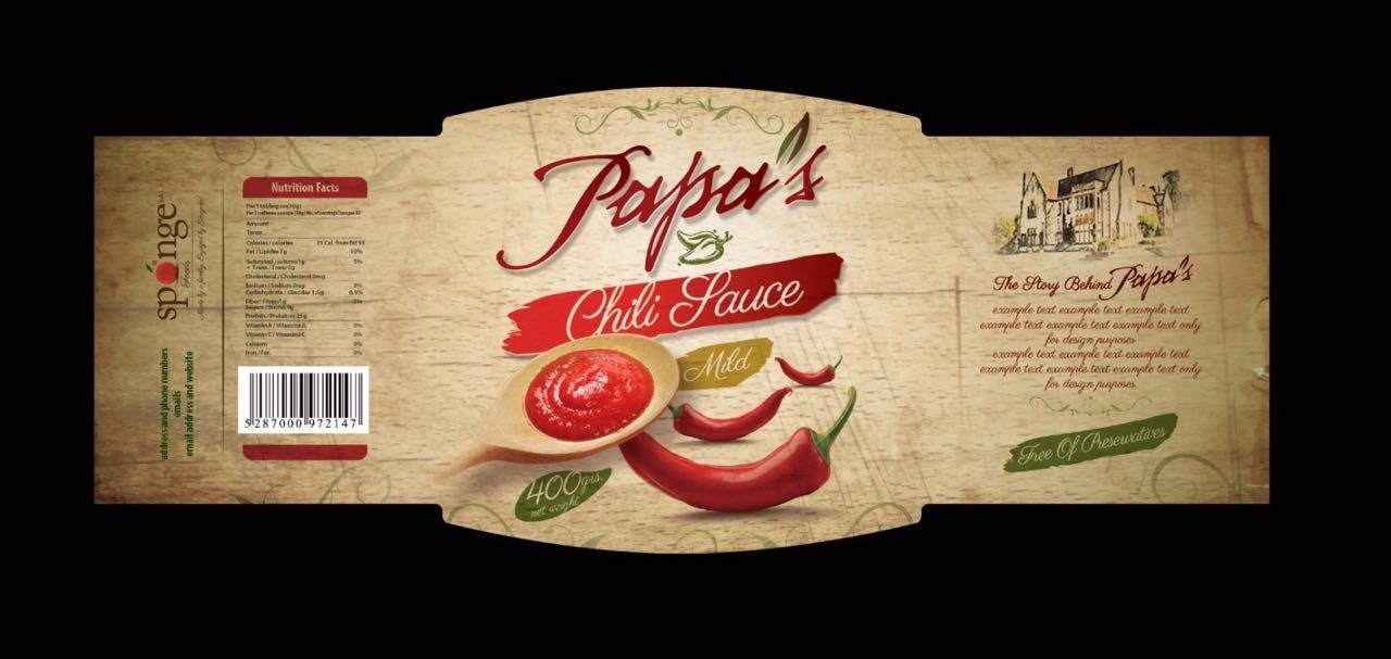 An alternate product label design for Chili Sauce