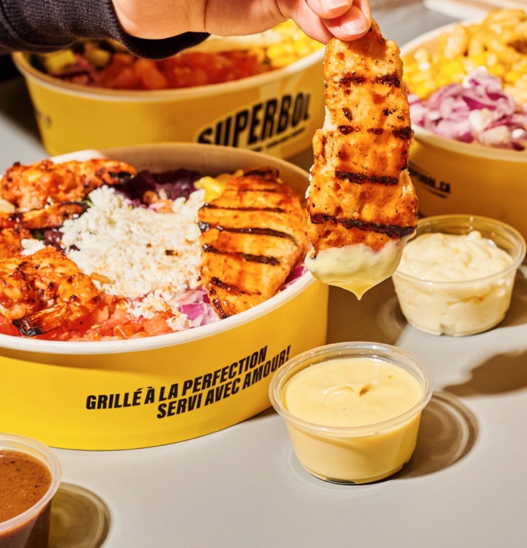 A branded Superbol food bowl