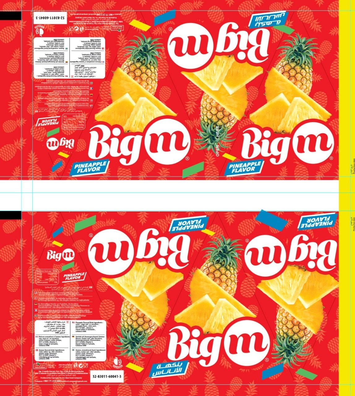 Big M pyramid box die-cut