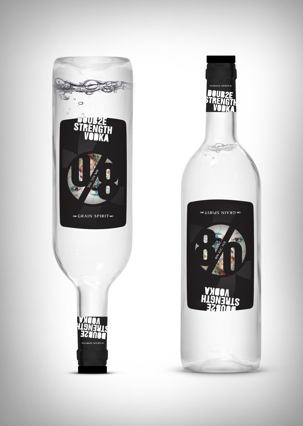 A single vodka bottle design